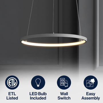 Brice Modern Contemporary Iron Integrated LED Pendant